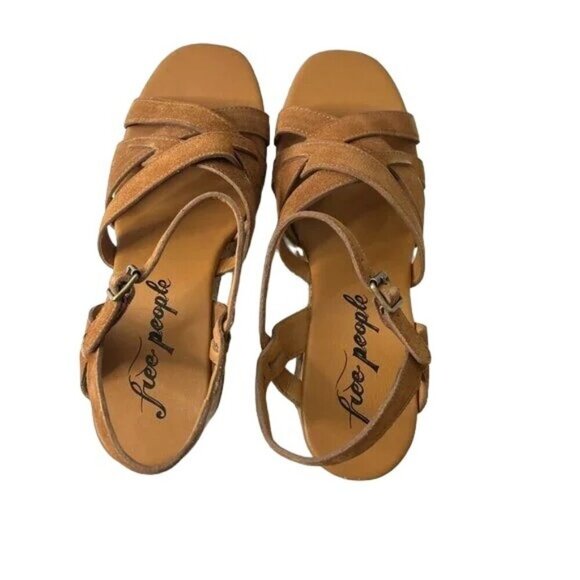 Free People Lisbon MJ Platform Sandals In Brandy Suede - Picture 5 of 8